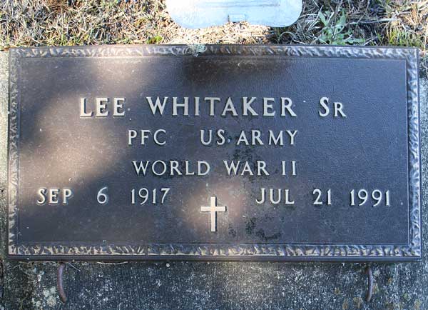 Lee Whitaker Gravestone Photo