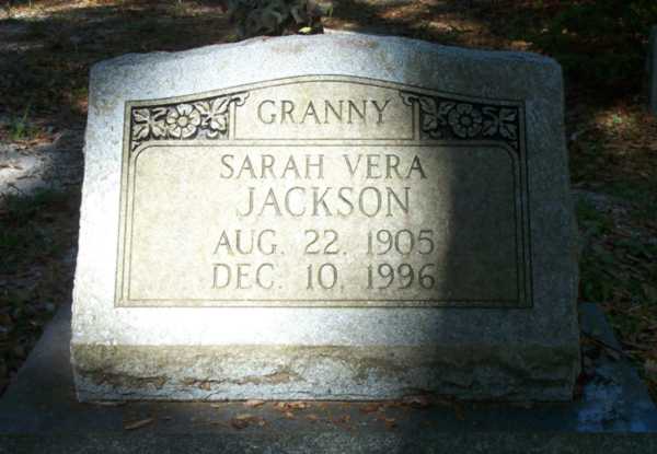 Sarah Vera Jackson Gravestone Photo