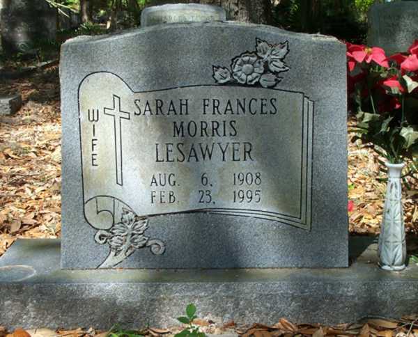 Sarah Francis Morris Lesawyer Gravestone Photo