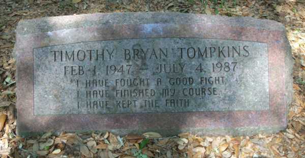 Timothy Bryan Tompkins Gravestone Photo
