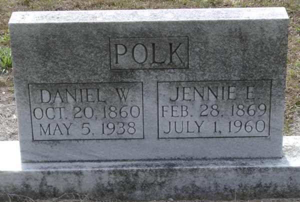 Daniel W. & Jennie E. Polk Gravestone Photo