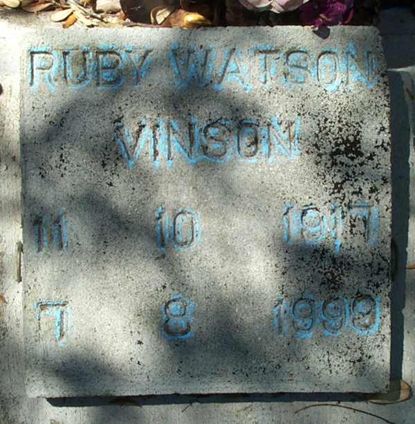 Ruby Watson Vinson Gravestone Photo