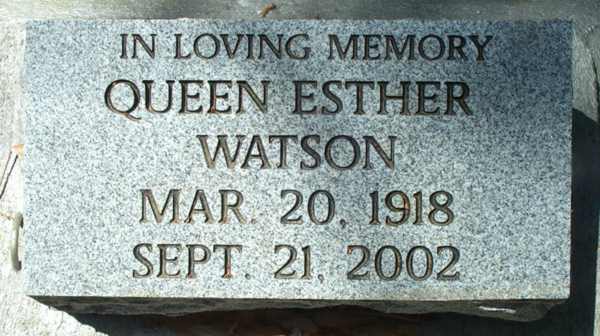 Queen Esther Watson Gravestone Photo