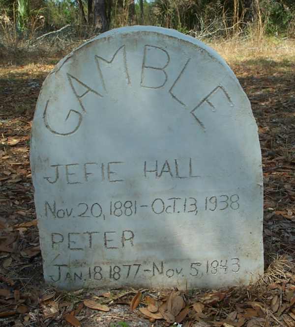  Jefie Hall & Peter Gamble  Gravestone Photo