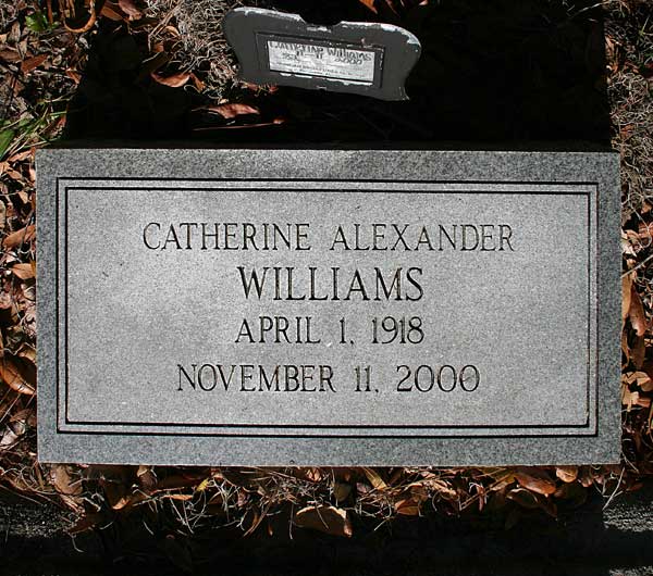 Catherine Alexander Williams Gravestone Photo