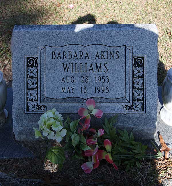 Barbara Akins Williams Gravestone Photo