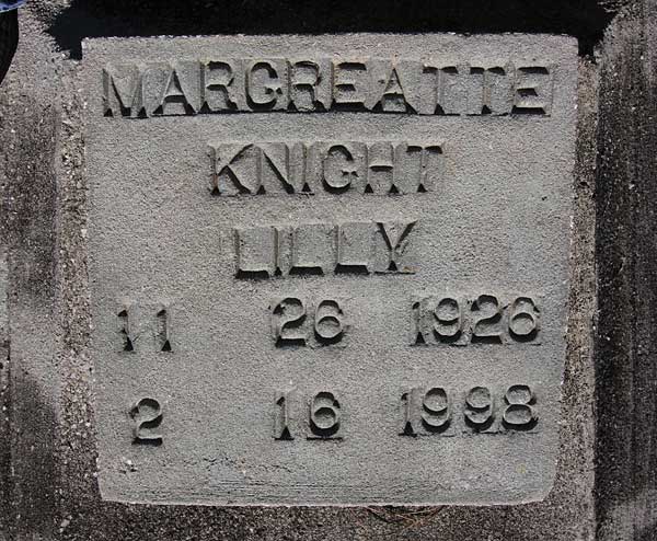 Margreatte Knight Lilly Gravestone Photo
