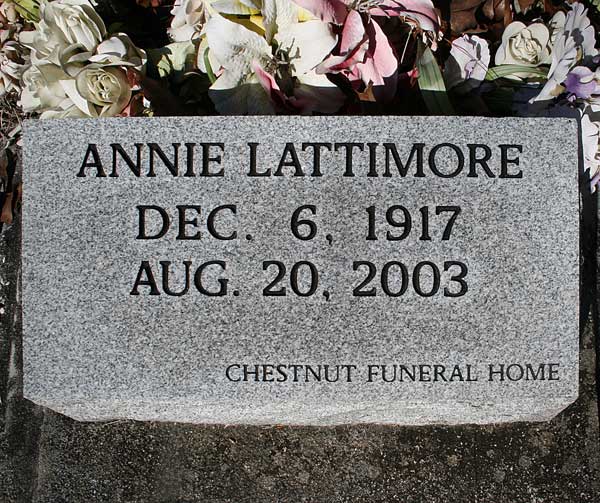Annie Lattimore Gravestone Photo