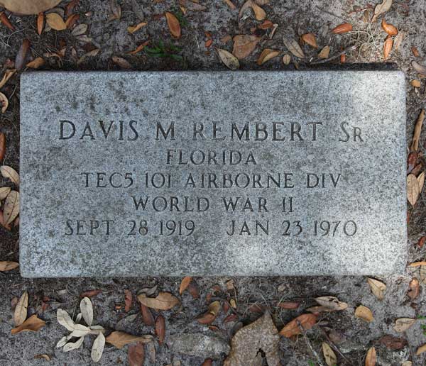 Davis M. Rembert Gravestone Photo