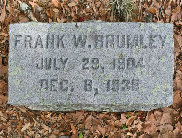 Frank W. Brumley Gravestone Photo