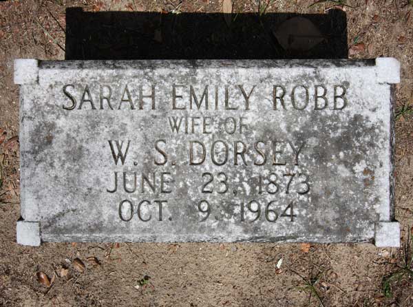 Sarah Emily Robb Dorsey Gravestone Photo