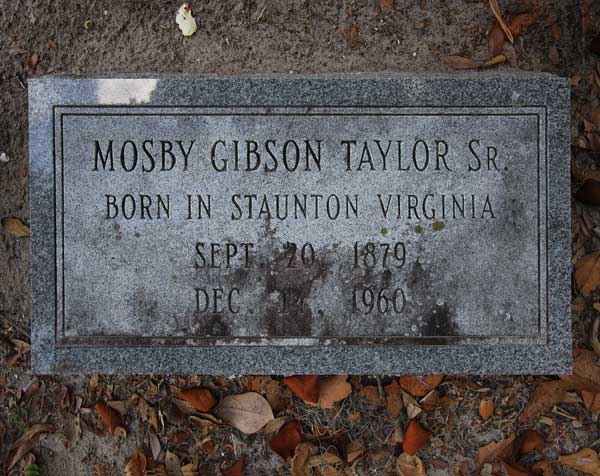 Mosby Gibson Taylor Gravestone Photo