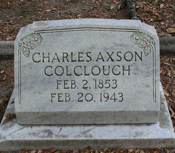 Charles Axson Colclough Gravestone Photo
