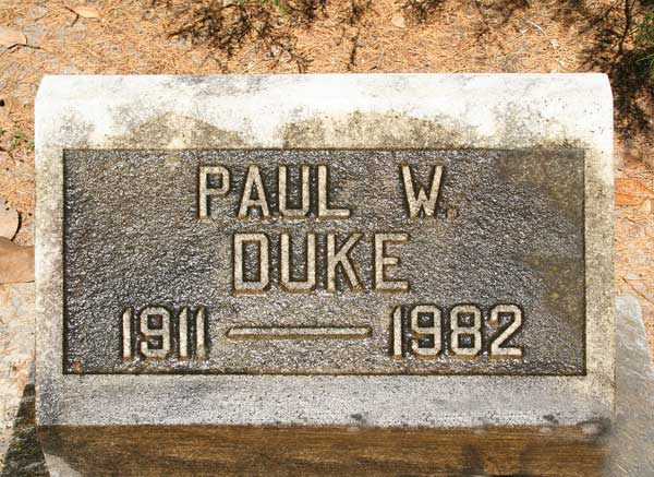 Paul W. Duke Gravestone Photo