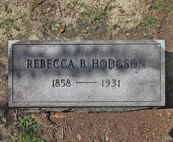 Rebecca B. Hodgson Gravestone Photo