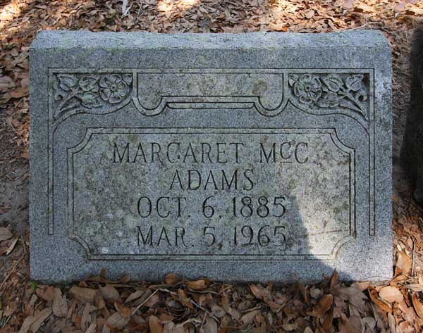 Margaret McC Adams Gravestone Photo