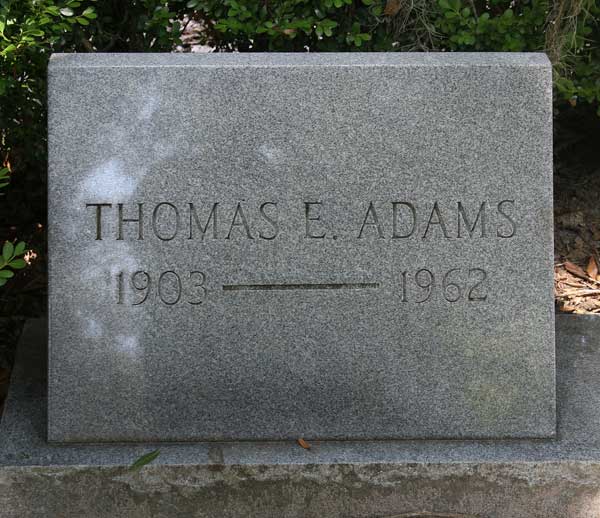Thomas E. Adams Gravestone Photo