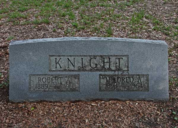 Robert A. & Mildred A. Knight Gravestone Photo