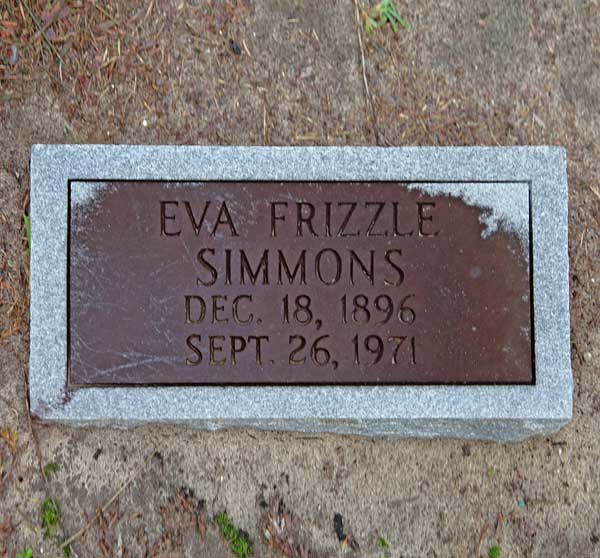 Eva Frizzle Simmons Gravestone Photo