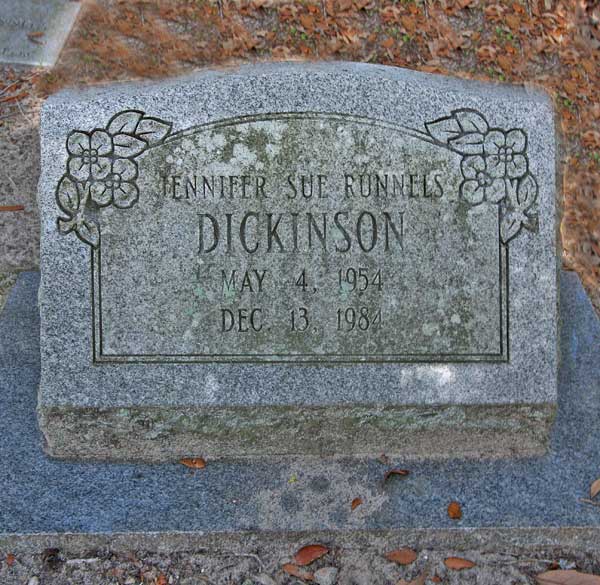 Jennifer Sue Runnels Dickinson Gravestone Photo