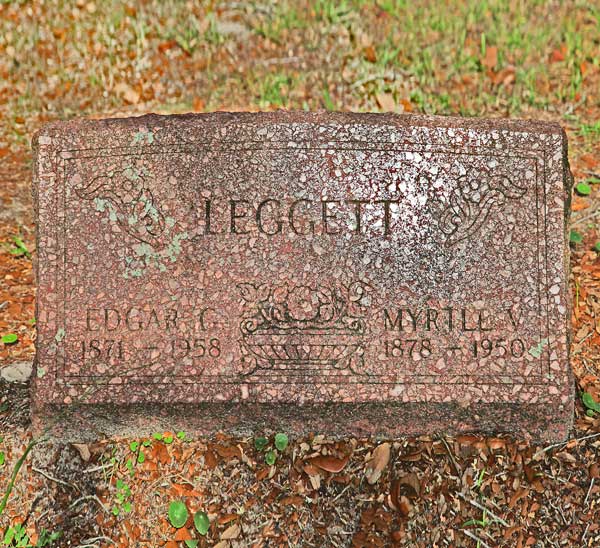 Edgar G. & Myrtle V. Leggett Gravestone Photo