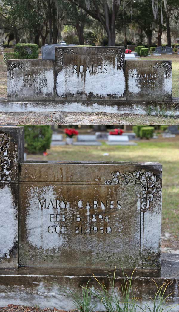 Mary Carnes Scales Gravestone Photo
