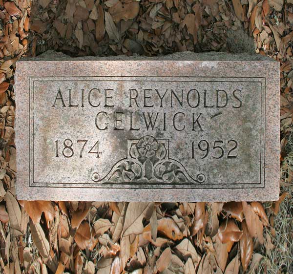 Alice Reynolds Gelwick Gravestone Photo