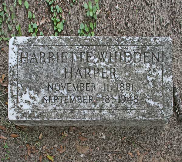 Harriette Whidden Harper Gravestone Photo