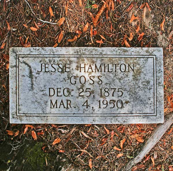 Jesse Hamilton Goss Gravestone Photo