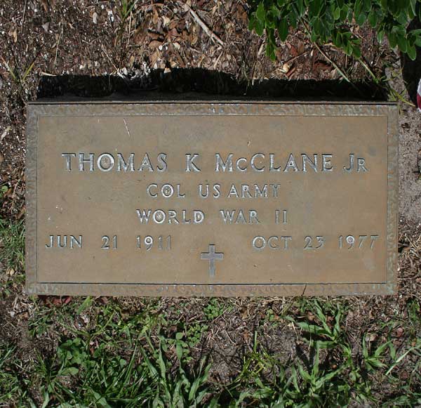 Thomas K. McClane Gravestone Photo