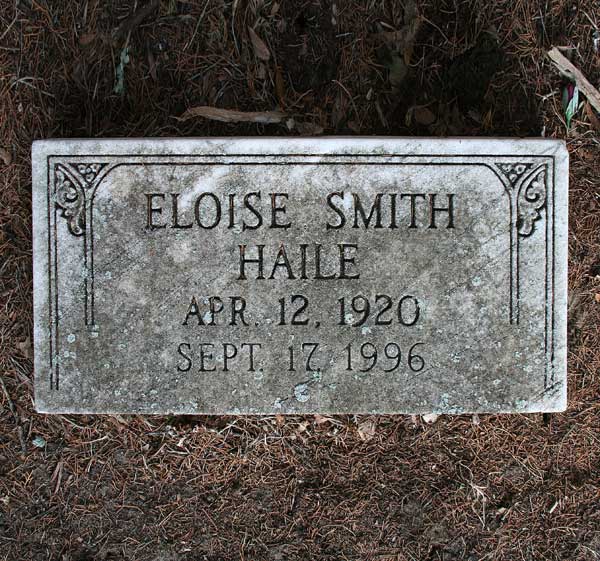 Eloise Smith Haile Gravestone Photo
