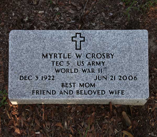 Myrtle W. Crosby Gravestone Photo