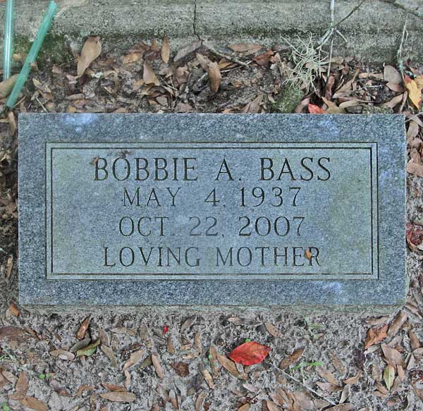 Bobbie A. Bass Gravestone Photo