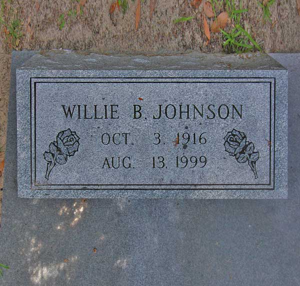 Willie B. Johnson Gravestone Photo