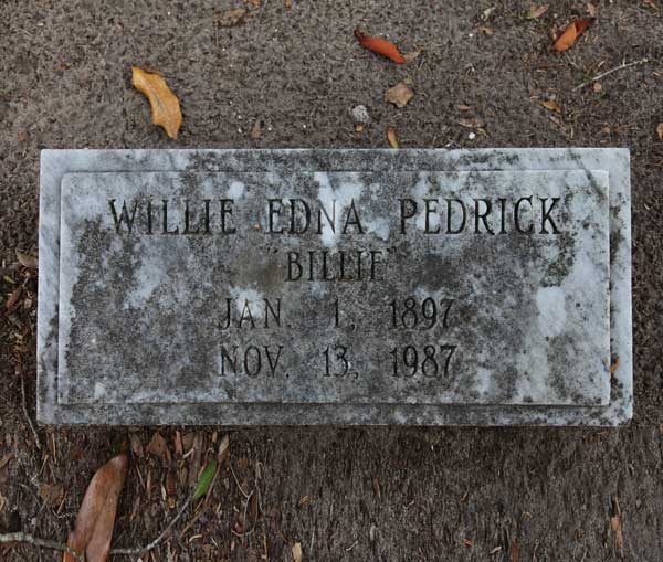 Willie Edna Pedrick Gravestone Photo