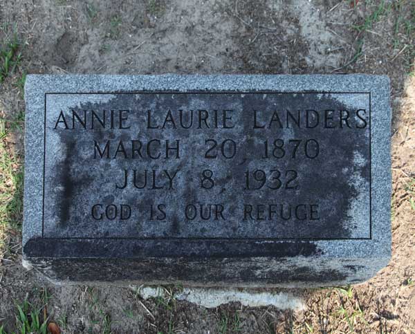 Annie Laurie Landers Gravestone Photo