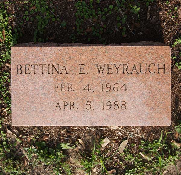 Bettina E. Weyrauch Gravestone Photo