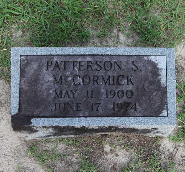 Patterson S. McCormick Gravestone Photo