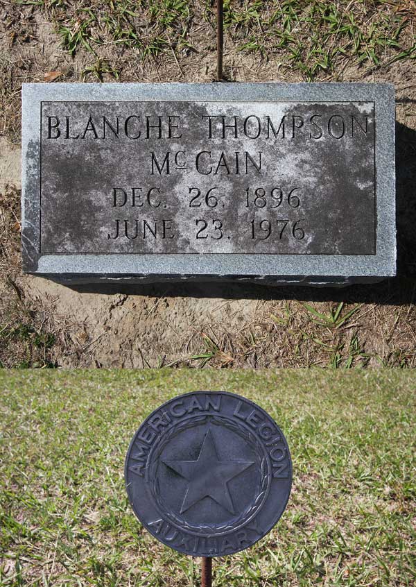 Blanche Thompson McCain Gravestone Photo