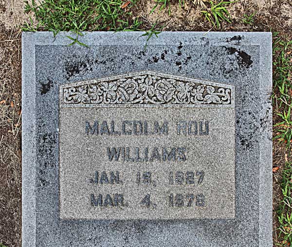 Malcolm Rou Williams Gravestone Photo