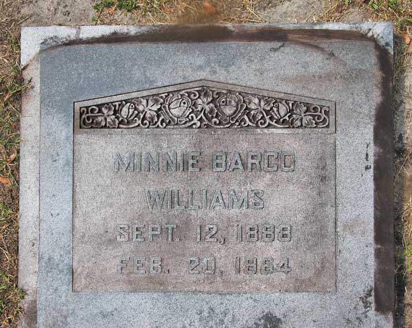 Minnie Barco Williams Gravestone Photo