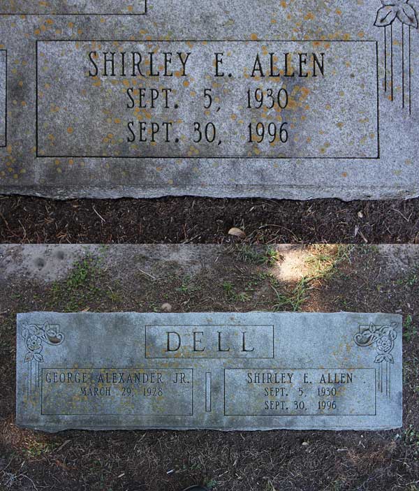 Shirley E. Allen Dell Gravestone Photo