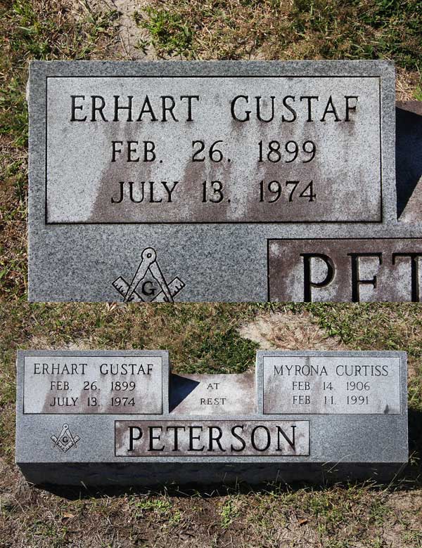 Erhart Gustaf Peterson Gravestone Photo