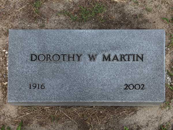 Dorothy W. Martin Gravestone Photo