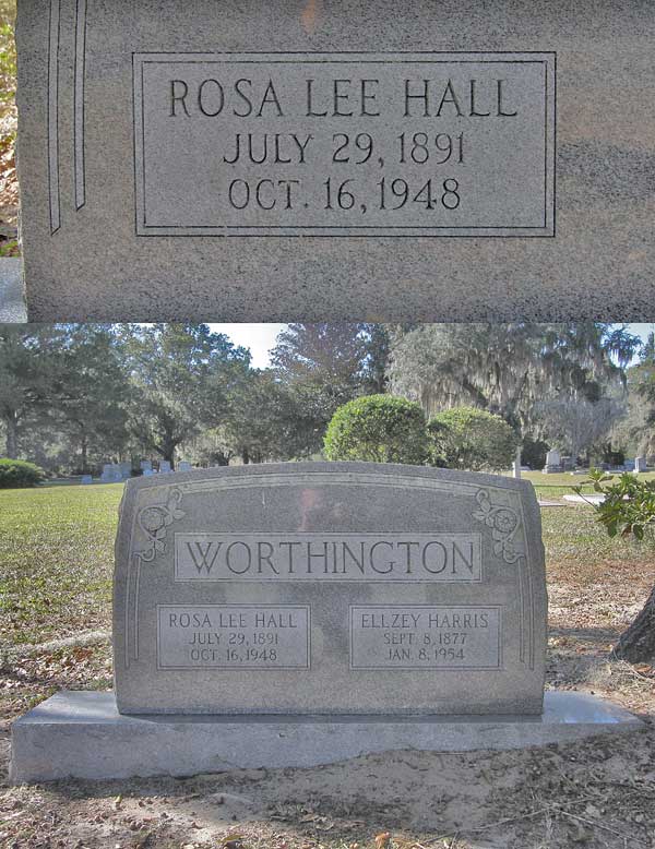 Rosa Lee Hall Worthington Gravestone Photo