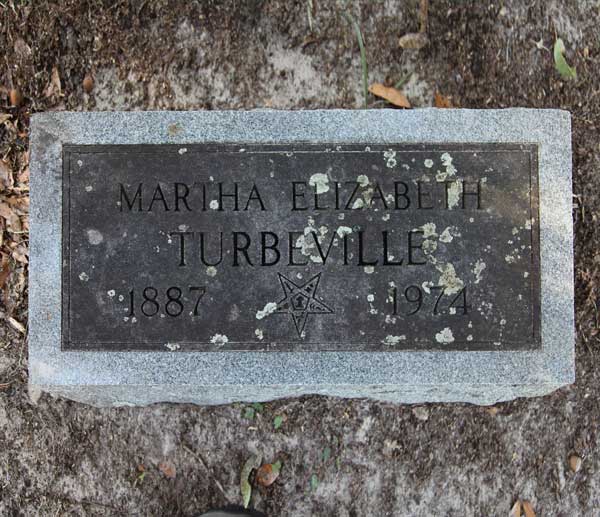 Martha Elizabeth Turbeville Gravestone Photo