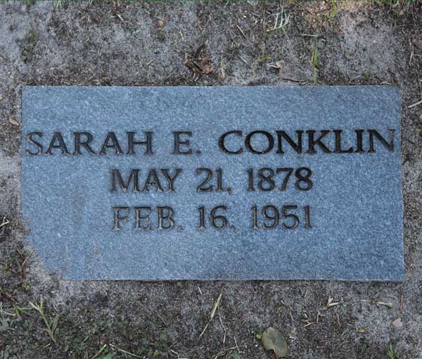 Sarah E. Conklin Gravestone Photo