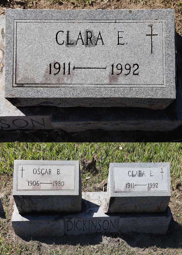 Clara E. Dickinson Gravestone Photo