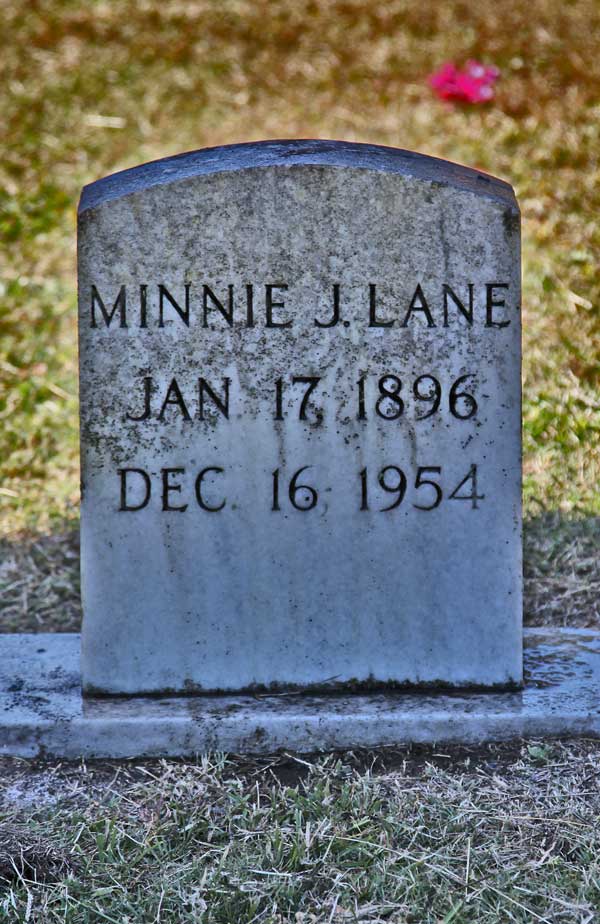Minnie J. Lane Gravestone Photo