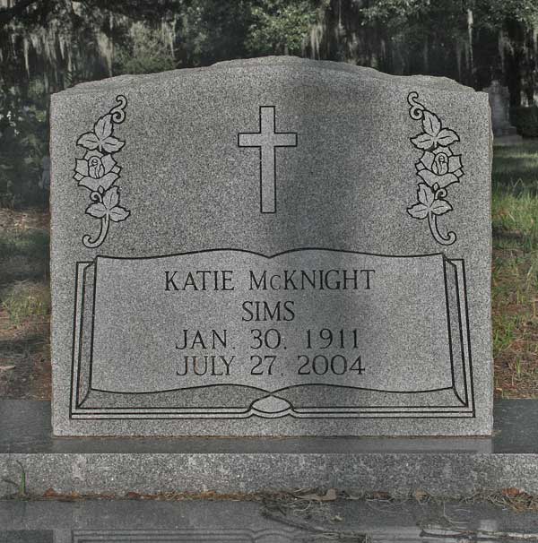 Katie McKnight Sims Gravestone Photo